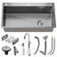 Évier de cuisine encastrable 28 po x 18 po à cuve simple en acier inoxydable de calibre 16-133734755