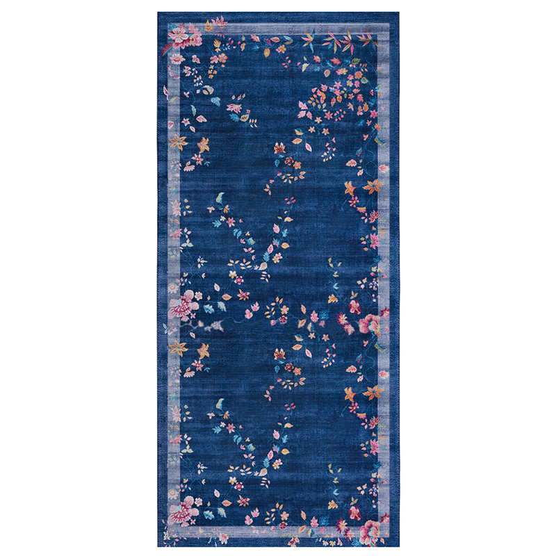 Machine Woven Dark Blue Rug, Runner 80 x 200cm