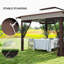 Auvent 12 pi x 12 pi avec filet en filet, beige-87094450-87094449