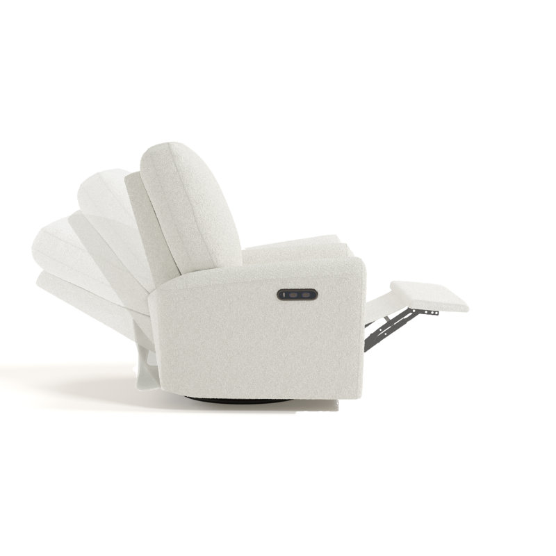 Sorrento Deluxe Power Recliner Swivel Glider, Ivory Boucle
