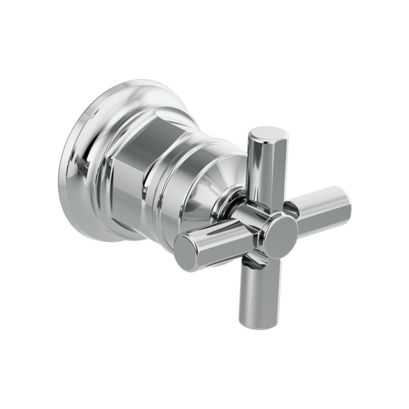 Invari® Single-Handle Wall-Mount Lavatory Faucet - Less Handle, Polished Chrome, Cross