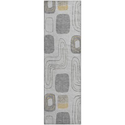 Premium Machine Washable Slesnick AMF1670 Geometric Rug