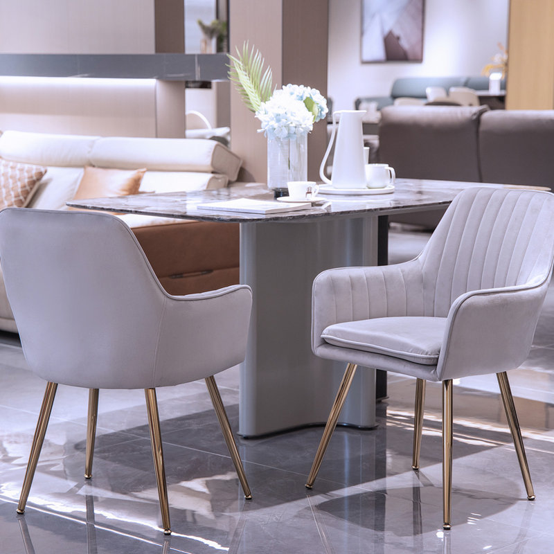 Chaises d'appoint avec pieds en métal, Gris