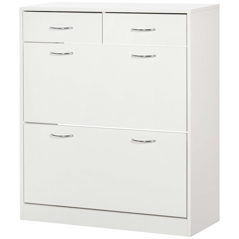 12 Pair Flip Down Shoe Storage, White