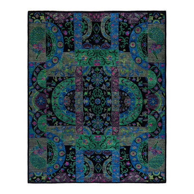 Wrightsville One-of-a-Kind 8' 1" X 10' 0" New Age Wool Area Rug Black