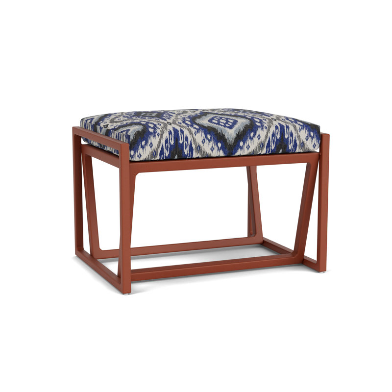 Summit Outdoor Ottoman, White, Yoko Mediterranean