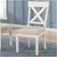 Ensemble de 2 chaises de salle à manger rembourrées en bois Prato, blanc antique