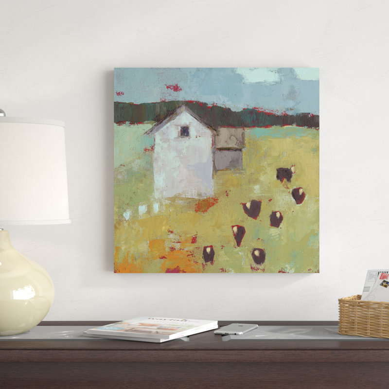 «Potosi Barn» par Sue Jachimiec, peinture sur toile tendue, H 20 po x l 20 po