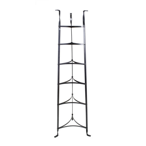 Iron six-tier ladder pot rack.