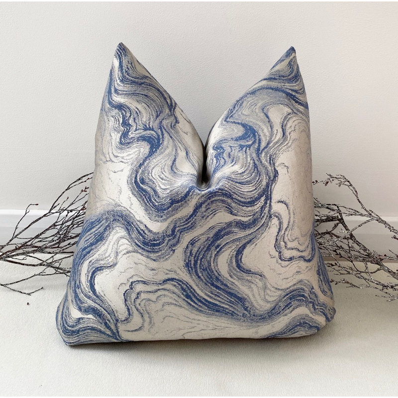 Abstract Navy Square Throw Pillow Cover, Navy