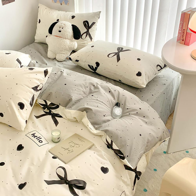 Housse de plafond beige en microfibre renforcée avec fermeture à glissière et housse de coussin