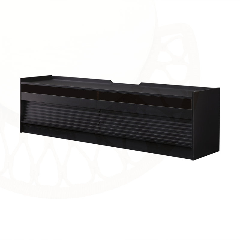 Mirod Modern TV Stand With Ample Storage, Four Drawer Design, Tempered Glass, Built - In Charging Ports And Ambient LED Lighting For Any Decor Style