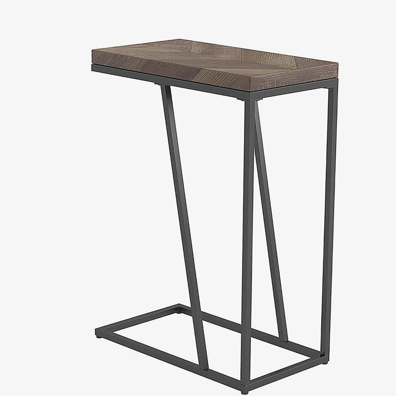 Table décorative à motif de chevrons et tabac, Brun