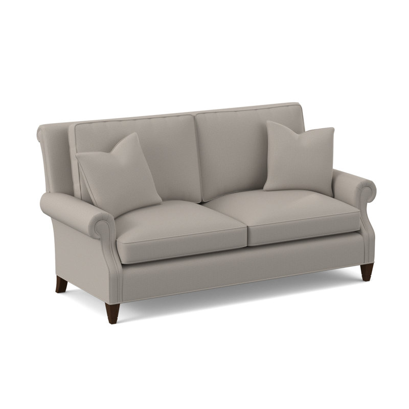 Library Sofa, American Walnut, Margaret Lipstick Polyester Blend