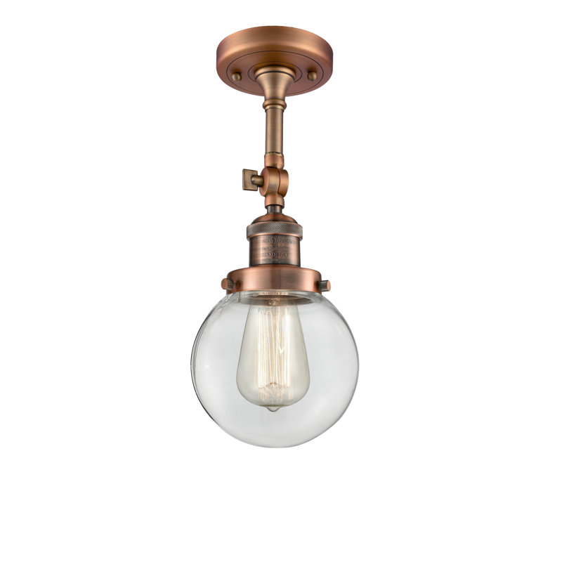 Clementina Dimmable Bath Sconce, Antique Copper, 60 Watt Vintage Incandescent Bulb, Clear