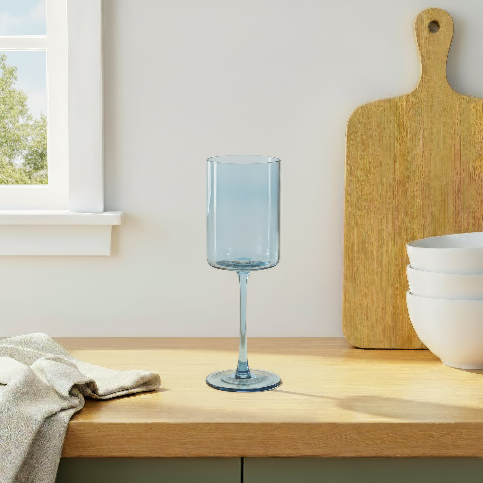 Wine Glass, Light Blue