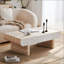 Table basse moderne Mid-Century avec plateau en faux marbre et tiroir cannelé, parfaite pour le salon et le bureau