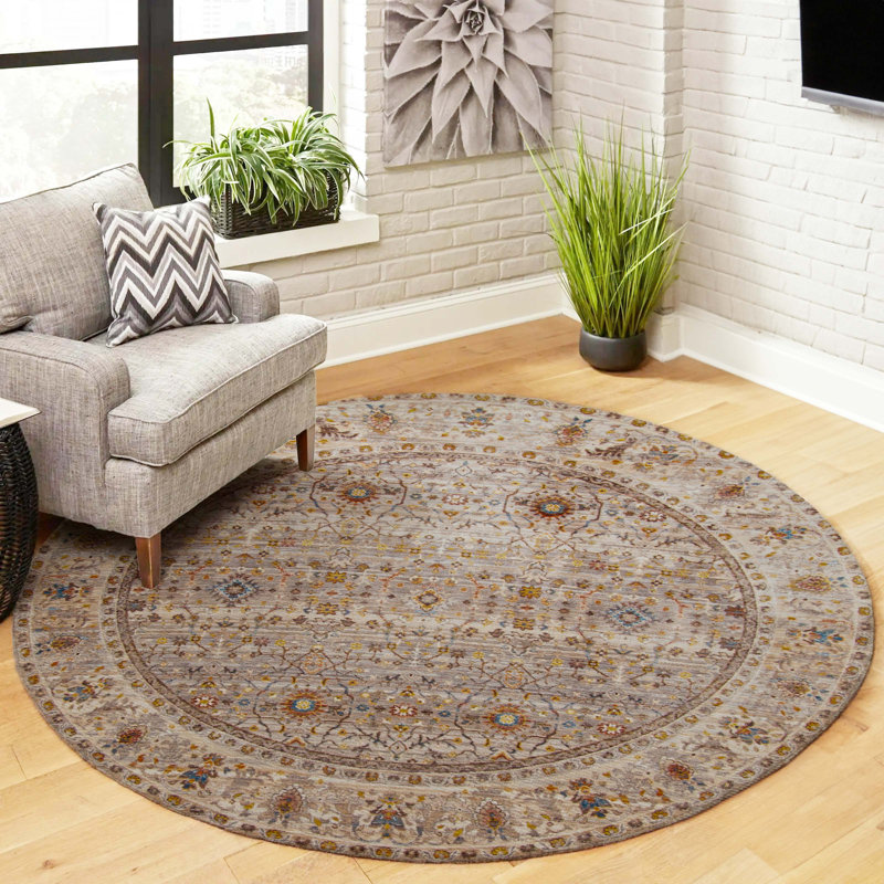 Zaina Grey Rug, Round 5'