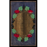 Antique American Hooked Rug Small Scatter Size Wool Blue