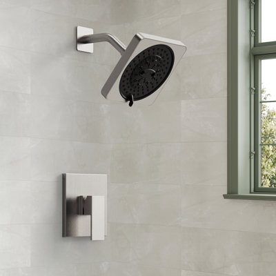 Ensemble de robinet de douche à fonction unique, pomme de douche à 7 jets, ensemble de garniture de poignée de douche avec valve