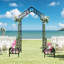 Width W68.11''~W94.29'' Patio Adjustable Metal Garden Arch Trellis,Climbing Plant Support,Anti-Rust Coating