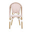 Chaises d'extérieur en polyuréthane et aluminium pour l'extérieur, ensemble de 2, rouge et blanc rouillé, finition à imprimé bambou