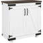 Buffet moderne avec porte de grange et tablette réglable, armoire de rangement brun blanc vieilli, l 31,1 po x P 15,4 po H, armoire pour porte de sous-sol