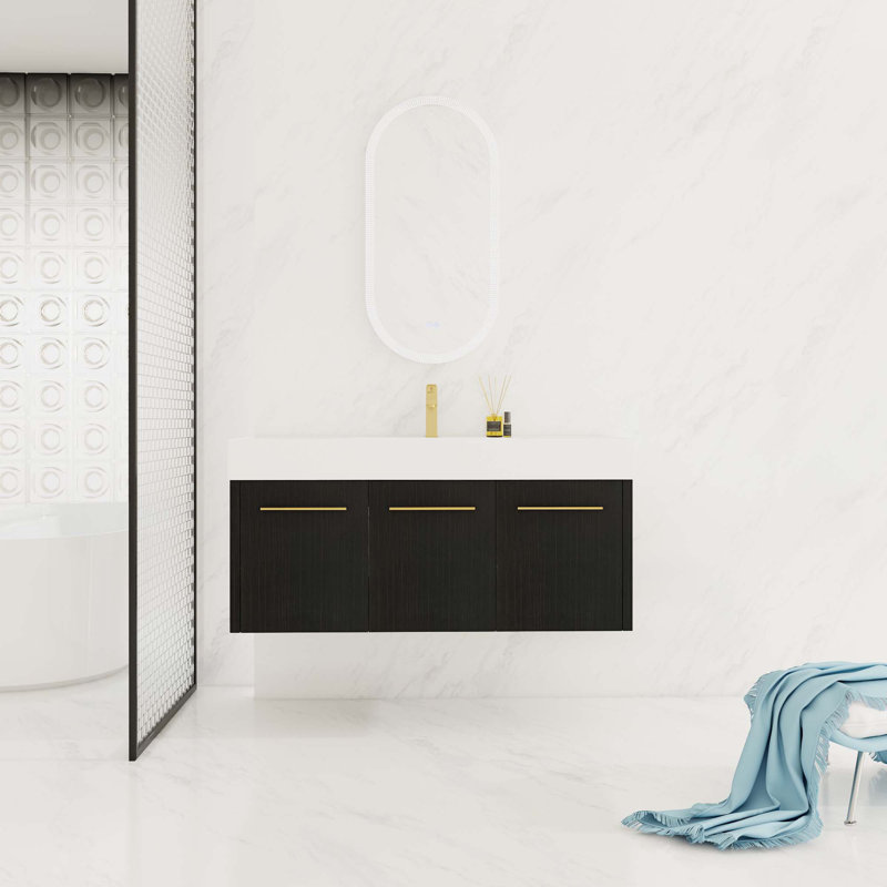 Wall-Mounted Bathroom Vanity With Sink