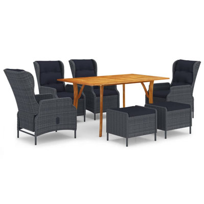 Patio Lounge Set 6 Piece Sectional Sofa with Cushions Solid Wood Pine