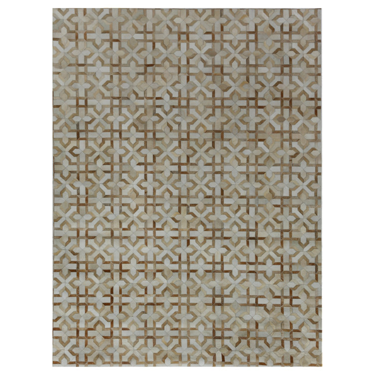 Natural Hide Cowhide Geometric Area Rug