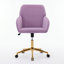 Chaise de bureau en velours avec base dorée, chaise de bureau pivotante réglable pour la chambre à coucher et le bureau