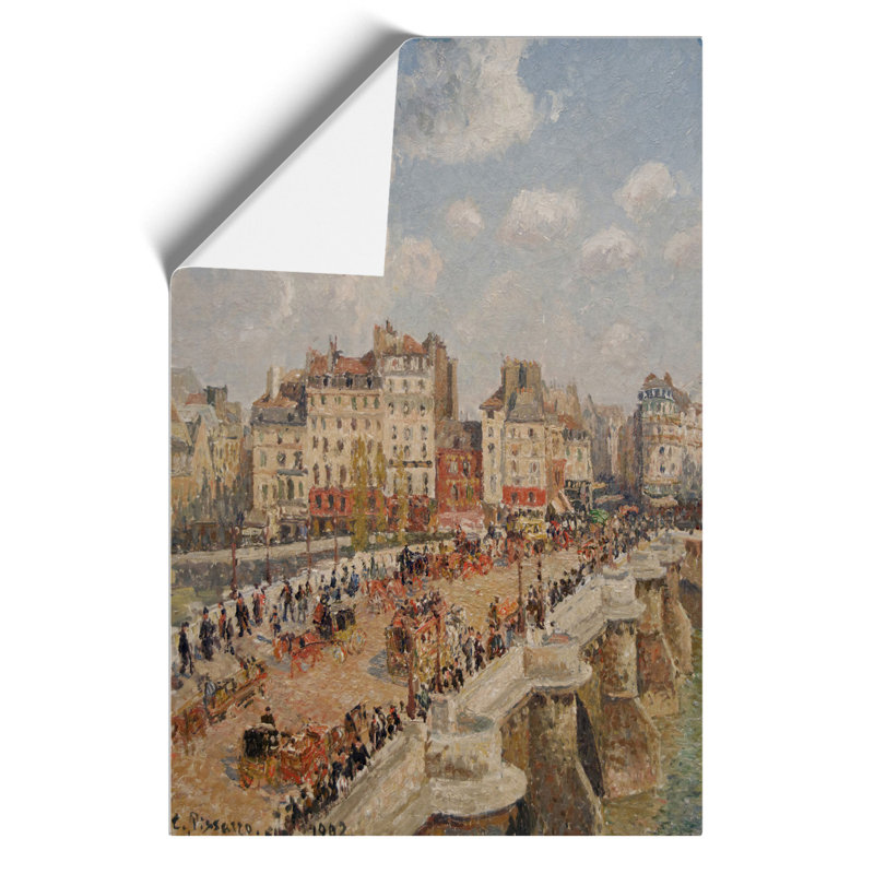 The New Bridge by Camille Pissarro - No Frame Painting, 42cm H x 30cm W x 0.1cm D