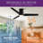 Homelover 52" Modern Flush Mount Ceiling Fan With Light, Low Profile DC Reversible Ceiling Fan, Dual‑Sided Blades, 3Cct Dimmable Reversible Dc Motor Timer Memory-111378503