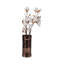 Vase moderne en verre avec détail texturé nervuré et silhouette cylindrique, design décoratif élégant pour un look contemporain élégant-368009304