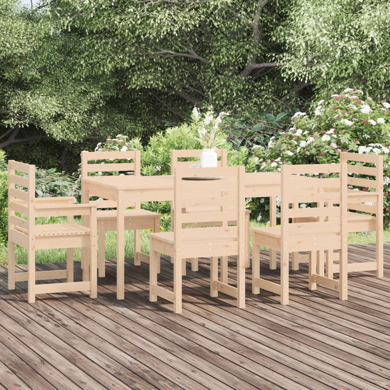 Ezhno Rectangular 6 - Person 159.5Cm Long Dining Set, Natural Pine