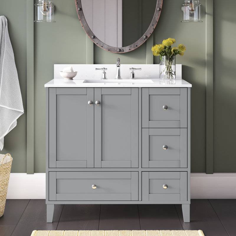 Ensemble de meuble-lavabo simple 36 po Selma, Gris