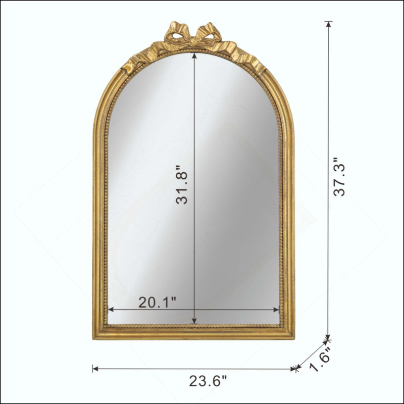 Miroir arqué de style baroque avec finition luxueuse et volutes complexes pour une décoration intérieure élégante