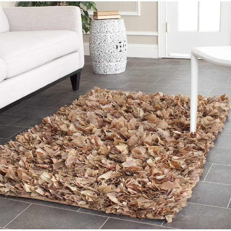 Tapis brun fait à la main Godsey, Rectangle 2 pi 3 po x 3 pi 9 po