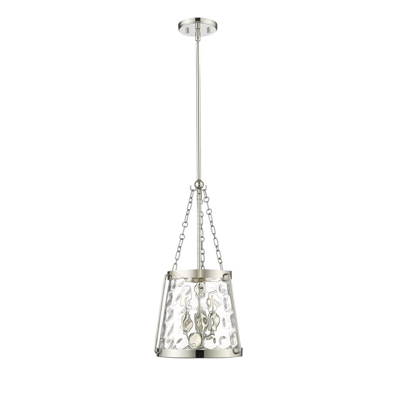 Luminaire suspendu conique à 3 lumières Kaiona, Nickel poli
