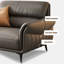 Causeuse-coussin standard en cuir véritable gris