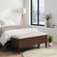 Banc de rangement avec repose-pieds en bois d'hévéa massif de 50,8 po avec siège en lin, banc de rangement pour chambre à coucher, range-chaussures pour chambre à coucher, salon, vestibule, garde-robe