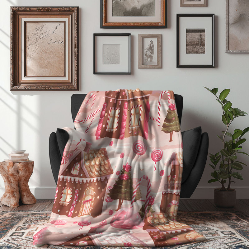 Couverture rose sherpa 1 pièce, L 50 po x L 60 po