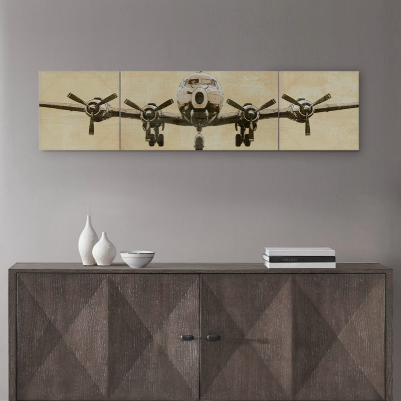 Flight Time Triptych, impression sur coton encadrée