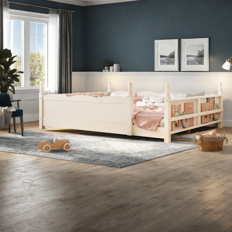 Coffre-fort pour grand lit avec rangement, panneau de lit en bois aggloméré moderne Montessori