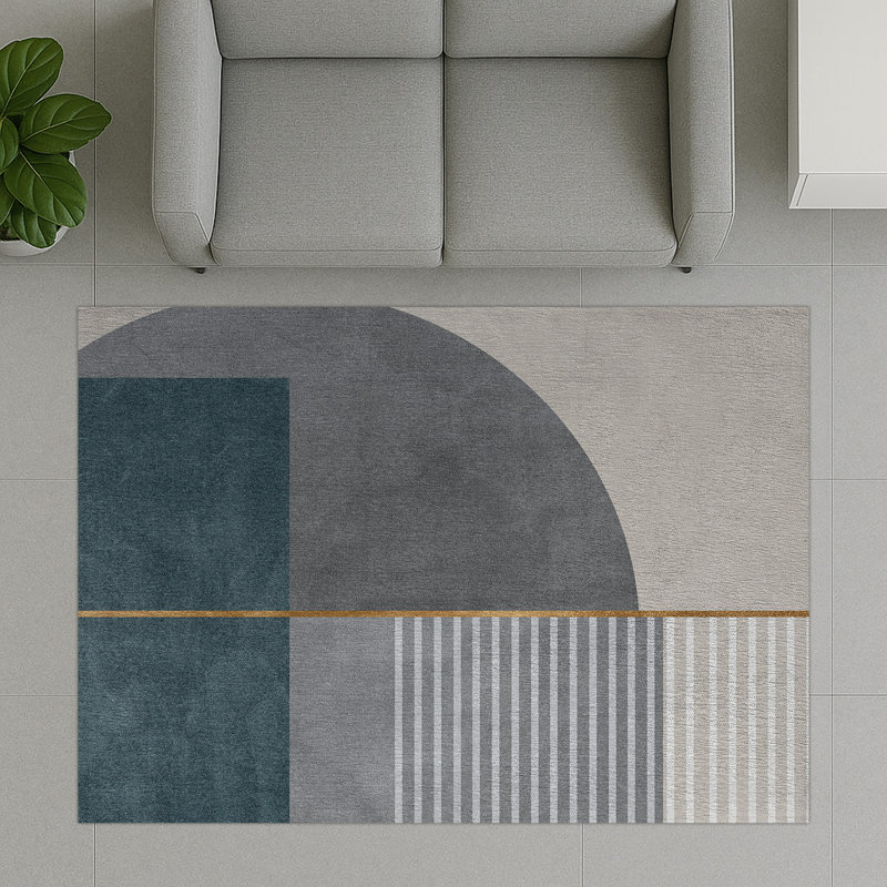 Geometric Area Rug, Rectangle 90 x 150 cm