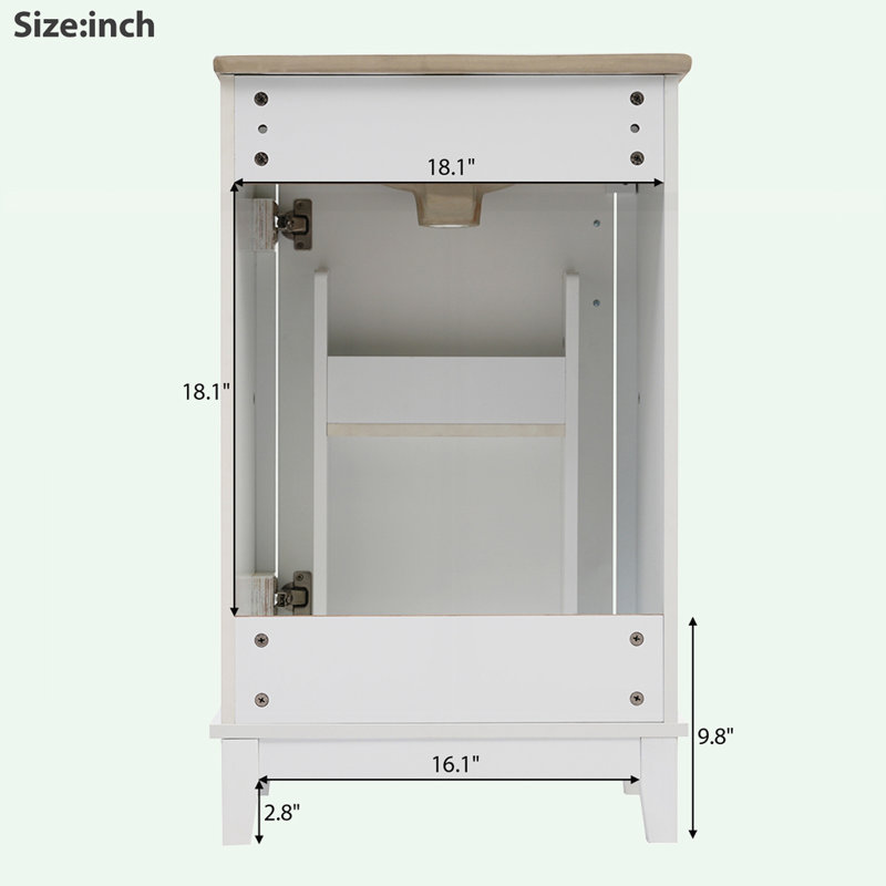 Petit meuble-lavabo moderne avec lavabo en céramique, Blanc