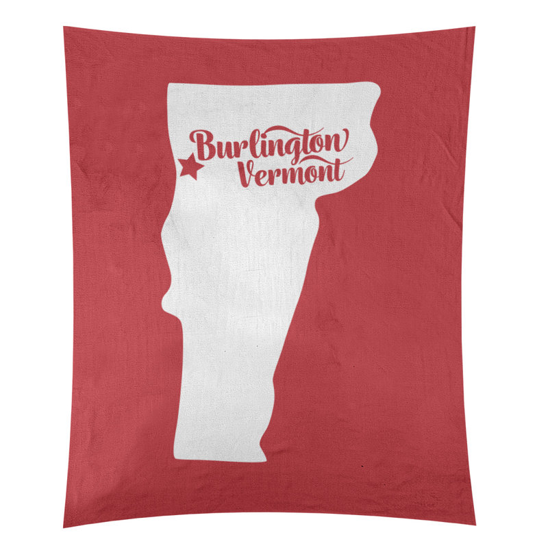 Tapisserie murale Burlington Vermont, H 104 po x l 88 po, Rouge