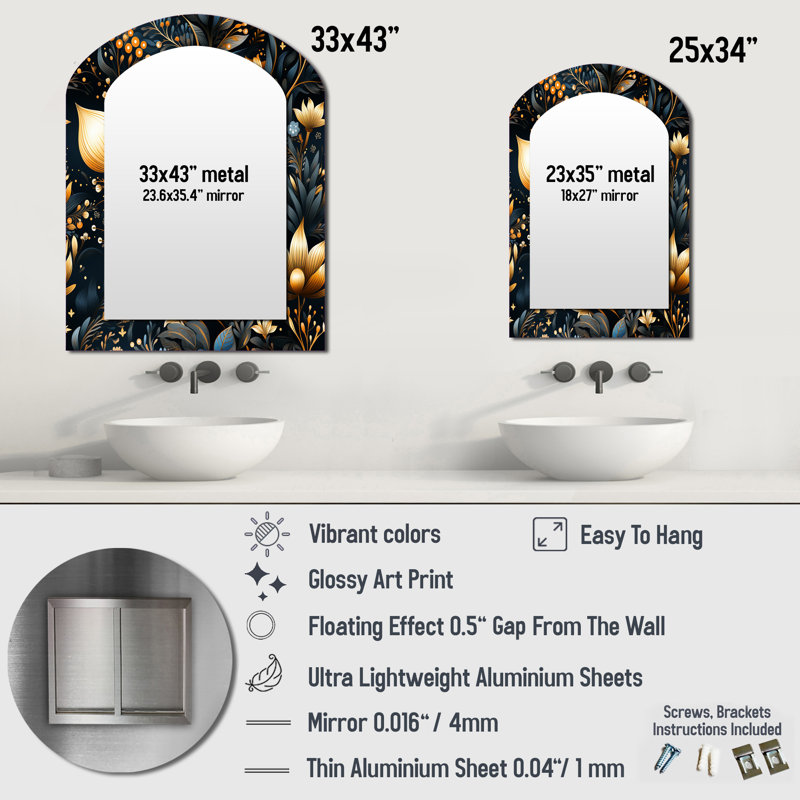 Positano Arch Wall Mirror, 43" x 33"