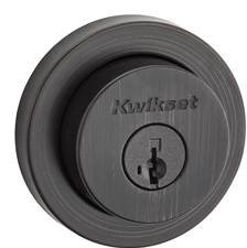 Milan Single Cylinder Deadbolt featuring Smartkey with Round Rosette Kwikset