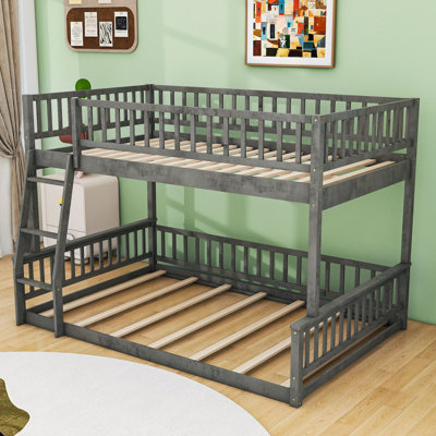 Bunk Bed With Ladder And Safety Guardrails